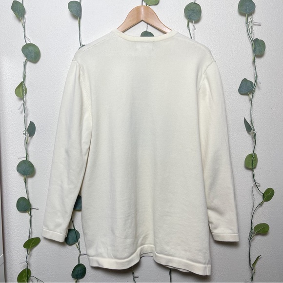 dELiA*s by Dolls Kill On Cloud Fine Oversized Intarsia Bear Sweater White Small - Picture 7 of 7